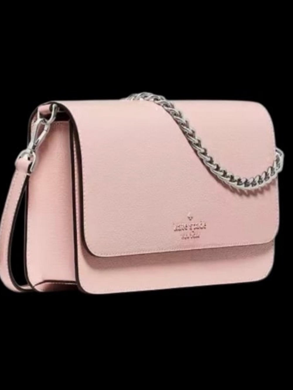 kate spade Pale Pink Leather Crossbody with Silver Chain